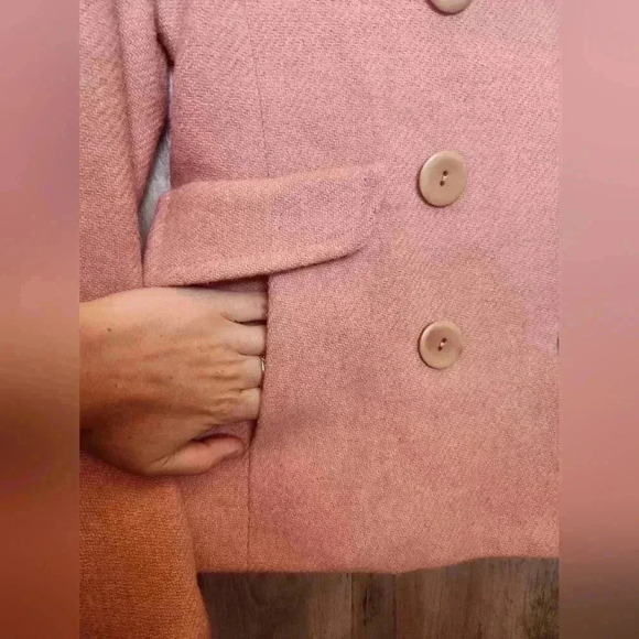 Nili Lotan Handwoven 100% Wool Pink Button Up Blazer Women’s Size 4 - Picture 5 of 15